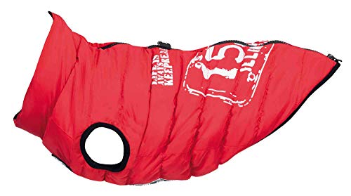 Trixie Mantel Hund Kleidung Haustiere - Jacke Umhang Weste mit Geschirr Großer Hund Kleine Medium Hunde Zubehör Umhang Geschirr Saint-Malo Größe M 45 cm Rot von TRIXIE