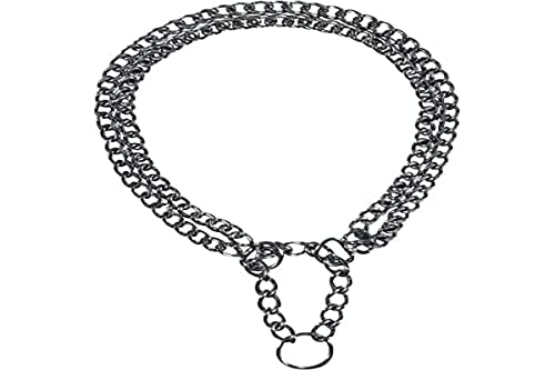 TRIXIE Zug-Stopp-Kettenhalsband Größe XS–S: Halsumfang 30 cm/2,0 mm in silber - stabiles Kettenhalsband 2-reihig für sehr kleine bis kleine Hunde, verchromt, leicht zu reinigen, 2240 von TRIXIE