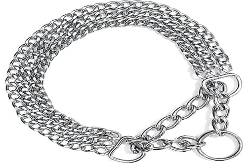 TRIXIE Zug-Stopp-Kettenhalsband Größe XL: Halsumfang 65 cm/2,5 mm in silber - stabiles Kettenhalsband 3-reihig für sehr große Hunde, verchromt, leicht zu reinigen, 2269 von TRIXIE