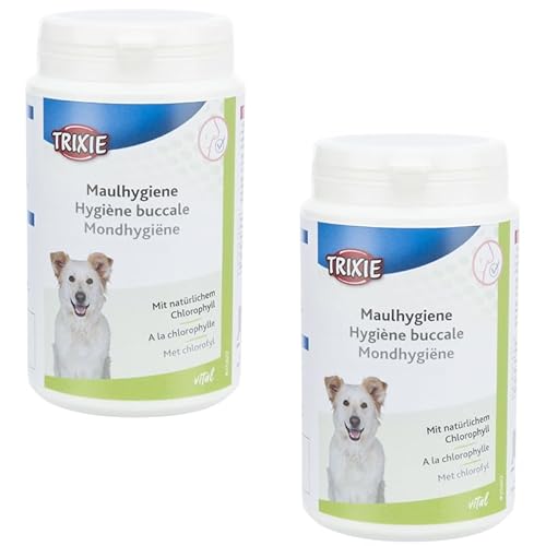 Trixie Maulhygiene | Doppelpack | 2 x 220 g | Kann die Maulhygiene von Hunden unterstützen | Kann hilfreich Sein um Maulgeruch und Zahnstein vorzubeugen | Mit Chlorophyll von TRIXIE