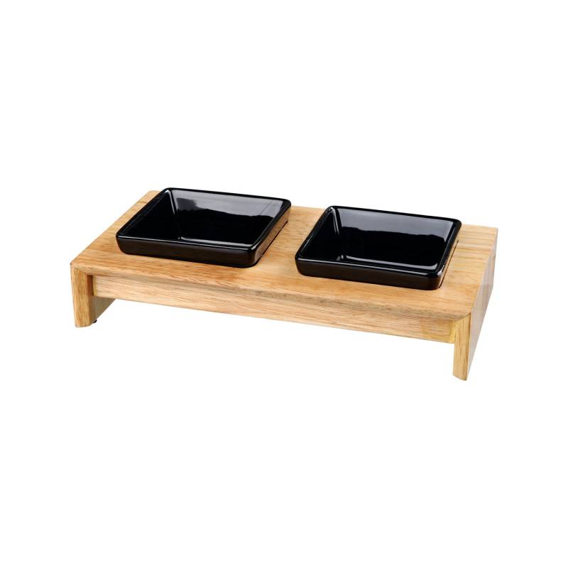 Trixie Napf-Set - Keramik/Holz - 0,4 l - 36 x 19 x 7 cm von TRIXIE