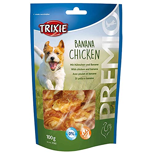 Trixie Premio Banana Chicken | 100 g | Ergänzungsfuttermittel für Hunde | Mit Huhn und Banane | 61 % Fleischgehalt | Glutenfreie Rezeptur | Ohne Zuckerzusatz von TRIXIE