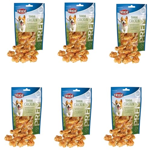 Trixie Premio Banana Chicken | 6er Pack | 6 x 100 g | Ergänzungsfuttermittel für Hunde | Mit Huhn und Banane | 61% Fleischgehalt | Glutenfreie Rezeptur | Ohne Zuckerzusatz von TRIXIE