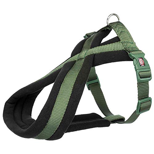 TRIXIE Premium Tourengeschirr für Hunde, Modern Earthy, Wald, Verstellbarer Bauchgurt, L: 60–90 cm/25 mm von TRIXIE