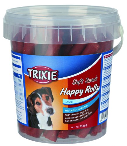 Trixie Soft Snack Happy Rolls | 500 g | Soft Snack für Hunde | Kleine, weiche Leckerlis mit Lachs | Kann die Verdauung unterstützen | Für Belohnungen und Training geeignet von TRIXIE