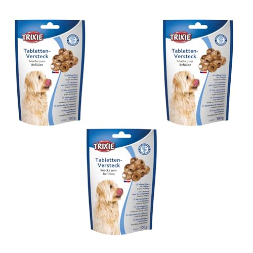 Trixie Tabletten-Versteck für Hunde | 3er Pack | 3 x 100 g | Ergänzungsfuttermittel für Hunde | Erleichtert die Gabe von Medikamenten | Öffnung für Tabletten von TRIXIE