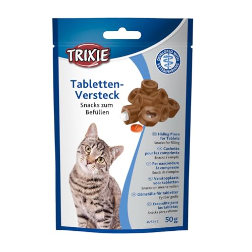 Trixie Tablettenversteck für Katzen | 50 g | Ergänzungsfuttermittel für Katzen | Kann die Medikamentengabe erleichtern | Öffnung für Tabletten | Leicht verformbar von TRIXIE