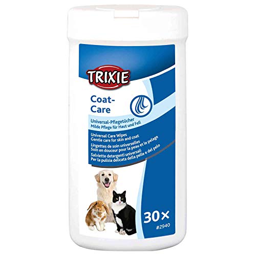 Trixie Universal-Pflegetücher, für Hunde, Katzen, Kleintiere - 30 Stück, 1 Dose von TRIXIE