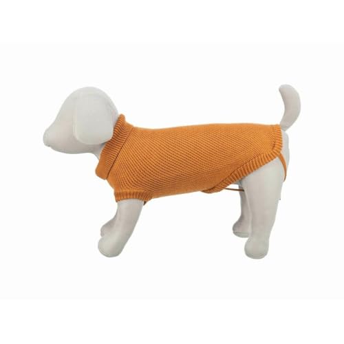 TRIXIE Citystyle Hundepullover Berlin Rost, Einfarbig, Orange, 4E+1 cm, Rundhalsausschnitt, Pull On, Maschinenwäsche, Herbst, Frühling von TRIXIE