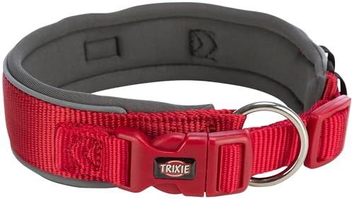 Trixie Premium Halsband fÜr Hund extra breit rot/Graphitgrau von TRIXIE