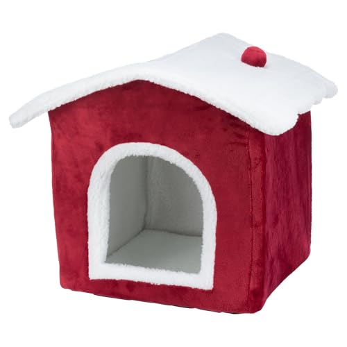 Trixie xmas kattenmand huis rood / wit 35x38x45 cm von TRIXIE