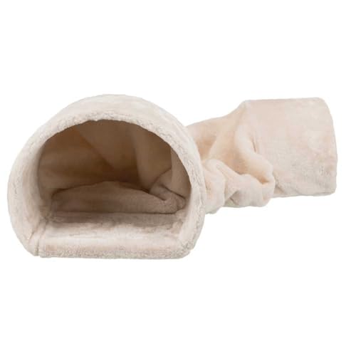 Tunnel für Kaninchen/Meerschweinchen, Plüsch, 27 × 21 × 80 cm, Beige von TRIXIE