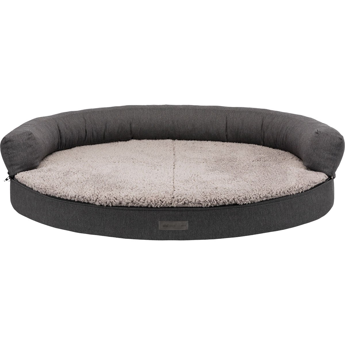 Vital Sofa Bendson, oval, dunkelgrau/hellgrau 100x80cm von TRIXIE