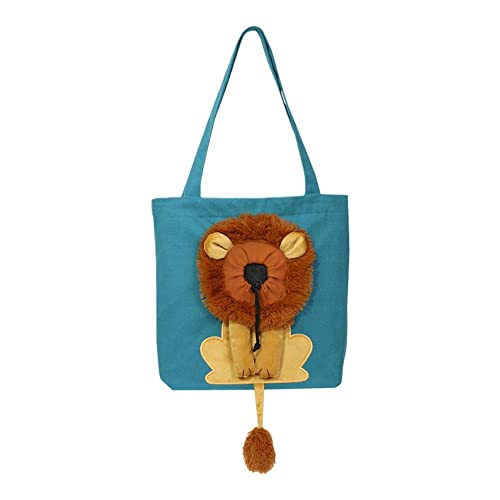 Schultertasche in Löwenform, kann freiliegend werden, Haustier-Canvas-Tasche für Katzen und Hunde, Tragetasche, modische Haustiertasche, atmungsaktiv, klein von TROGN
