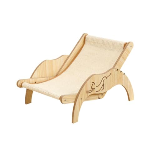 TROGN Bett, Mini-Strand für Katzen, verstellbar, gemütlich, aus Holz, für den Innenstrand von TROGN