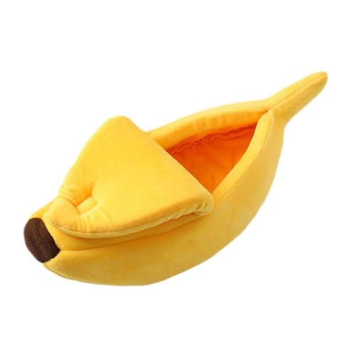 TROGN Hundebett in Bananenform, Haustiersofa, weich, gemütlich, für kleine Hunde, Schlafsofa mit Abdeckung, Haustiernest, warmes Zubehör von TROGN