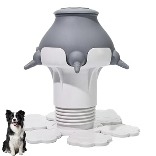 TROONZ Nippelmilch-Futterspender für Haustiere, Milch-Futterspender für Welpen, 300 ml Silikonflaschen Feeder, Höhenverstellbarer Silikon-Nippel-Welpenfutterspender mit 5 Nippeln für Hunde, Katzen, von TROONZ