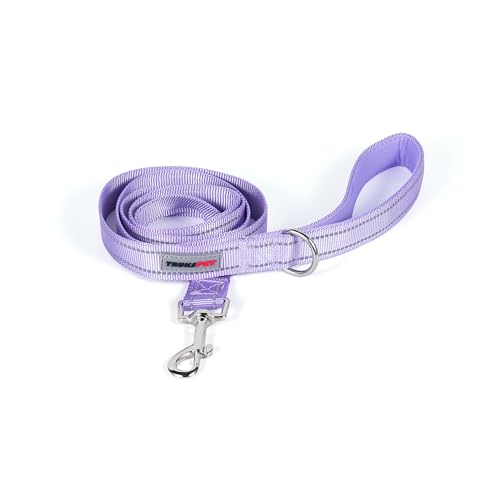 TRUKSPET Reflektierende Hundeleine mit weich gepolstertem Griff für Training, Spaziergang für große und mittelgroße Hunde, 1,9 cm breit, Violett von TRUKSPET