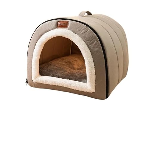 Hundebett mit Bezug, Höhle, Hundeversteck, Hundeschlafplatz, Hundehöhlenbett, Anti-Angst, rutschfest, waschbar, winddicht, warm, weich, ideal for Welpen und mittelgroße Hunde, Haustierbett, Hundebetth von TRgqify-KM