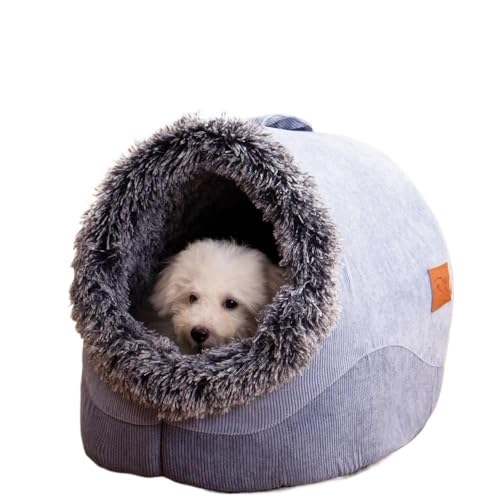 Hundebett mit Bezug, Höhle, Hundeversteck, Hundeschlafplatz, Hundehöhlenbett, Anti-Angst, rutschfest, waschbar, winddicht, warm, weich, ideal for Welpen und mittelgroße Hunde, Haustierbett, Hundebetth von TRgqify-KM