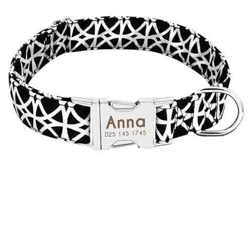 Personalisiertes Welpenhalsband aus Nylon, strapazierfähiges Haustierhalsband for kleine Hunde. Großes Hundehalsband, verstellbares und bequemes Design, geeignet for das Training und den täglichen Geb von TRgqify-KM