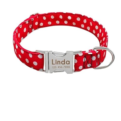 Personalisiertes Welpenhalsband aus Nylon, strapazierfähiges Haustierhalsband for kleine Hunde. Großes Hundehalsband, verstellbares und bequemes Design, geeignet for das Training und den täglichen Geb von TRgqify-KM