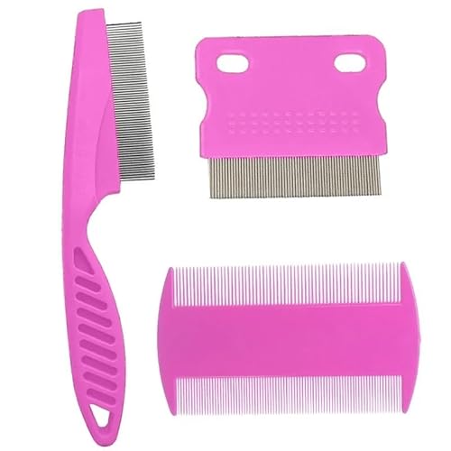 TRgqify-KM Hundehaarbürste, effizientes Hundepflegewerkzeug for ein gut gepflegtes Fell, Haustierbürste, effektive Hundehaarbürste(3PC pink set) von TRgqify-KM