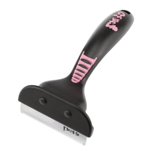 TRgqify-KM Hundehaarbürste, effizientes Hundepflegewerkzeug for EIN gut gepflegtes Fell, Haustierbürste, effektive Hundehaarbürste(Black Handle Pink L) von TRgqify-KM