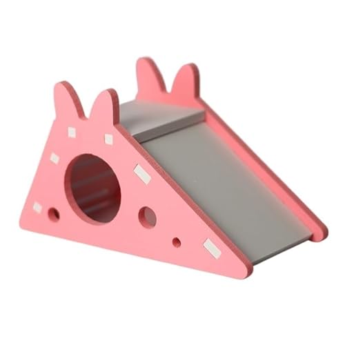 Vogelrutsche, Spielzeug, Hamsterversteck, Papageienkäfig-Zubehör, Holzhöhlenrutsche mit Treppen, Spielzeug for kleine Haustiere (Color : Pink) von TRgqify-KM