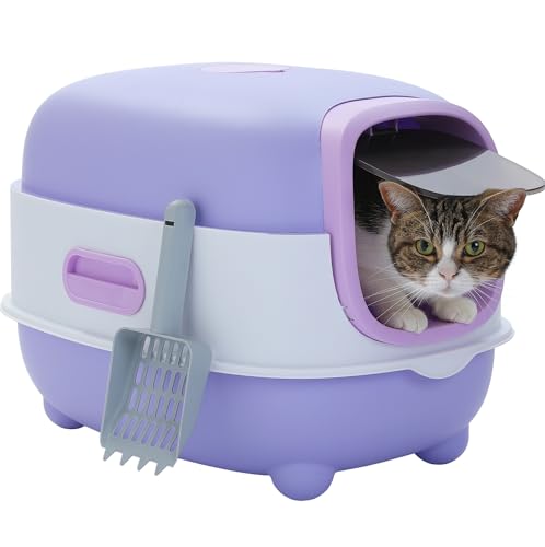 Zusammenklappbare Katzentoilette, große Haustiertoilette for Katzen, abgedeckt und versiegelt, große Kapazität for Katzentoilette, ideal for Kätzchen und erwachsene Katzen, geeignet for verschiedene K von TRgqify-KM