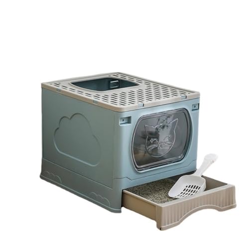 Zusammenklappbare Katzentoilette, große Haustiertoilette for Katzen, abgedeckt und versiegelt, große Kapazität for Katzentoilette, ideal for Kätzchen und erwachsene Katzen, geeignet for verschiedene K von TRgqify-KM