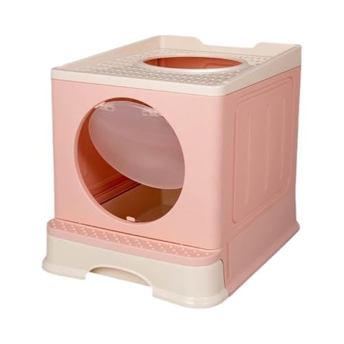 Zusammenklappbare Katzentoilette, große Haustiertoilette for Katzen, abgedeckt und versiegelt, große Kapazität for Katzentoilette, ideal for Kätzchen und erwachsene Katzen, geeignet for verschiedene K von TRgqify-KM