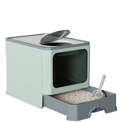 Zusammenklappbare Katzentoilette, große Haustiertoilette for Katzen, abgedeckt und versiegelt, große Kapazität for Katzentoilette, ideal for Kätzchen und erwachsene Katzen, geeignet for verschiedene K von TRgqify-KM