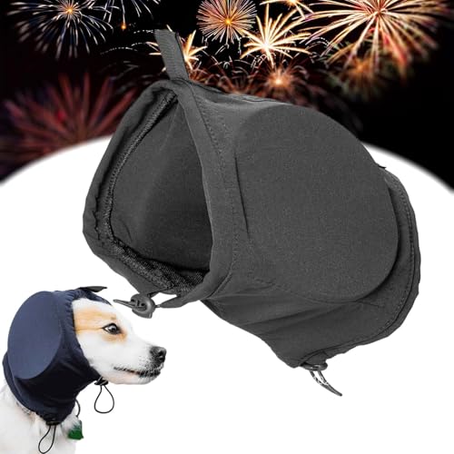 Schalldämmende Ohrenschützer Für Hunde - Idealer Schutz Vor Lärm Über Silvester, Feuerwerk & Laute Umgebungen – Komfortable Kopfhörer Für Hunde Gegen Geräuschstress(Schwarz,L) von TS TAC-SKY