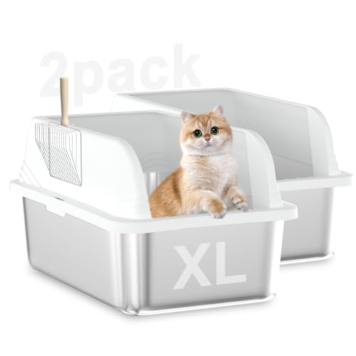 TSAYAWA Katzentoilette mit Deckel, großes Katzentoilettengehäuse, hohe Seite für Kätzchen, extra Katzentoilette, Katzentoilette mit Schaufel, leicht zu reinigen, robust und langlebig von TSAYAWA