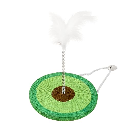 TSBB Katzenkratzbrett aus Sisal,Katzenkratzbrettspielzeug mit Federbecher,Kratzbrett,Katzenpflegespielzeug,kratzfestes Katzenspielzeug aus Sisal von TSBB