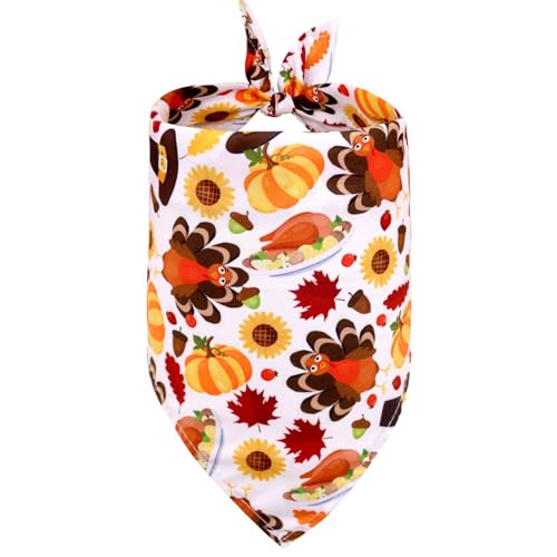 TSBB Pet Saliva Towel Supplies Decoration Thanksgiving Pattern Triangle Towel Dog Scarf Pet Neckerchief Scarf Harvest Bibs von TSBB