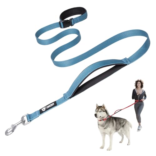 TSPRO Freihandleine Hund für Mittel bis Große Hunde, Verstellbar und Dauerhaft, mit Weichem Gepolstertem Griff und Metallschnalle (Blau) von TSPRO