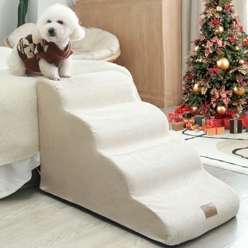 TSYPairs Große Hundetreppe für hohe Betten, 50,8 cm Höhe, Haustiertreppe, Treppenstufen, Schaumstoff-Rampe für Couch, Sofa, Bett, Hundeschräge Schaumstoffleiter für Haustiere mit alten/verletzten von TSYPAIRS