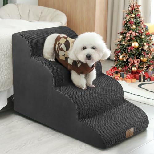 Hundetreppe für Hochbett, 50,8 cm Höhe, Haustiertreppe, Treppenstufen, Schaumstoff-Hundetreppe für Couch, Sofa, Bett, Hundeschräge Schaumstoffleiter für Haustiere mit alten/verletzten Beinen, inkl. von TSYPAIRS