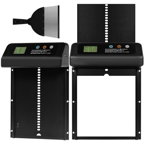 Hühnerklappe Türöffner mit Timer,Metallmaterial Automatische Hühnerklappe Batterie,Handmodus Anti-Klemm,Türöffner Hühnerstall,LCD-Display,Niedriger Batteriestand Hinweis(Schaufel mitbringen) von TTBAODAN