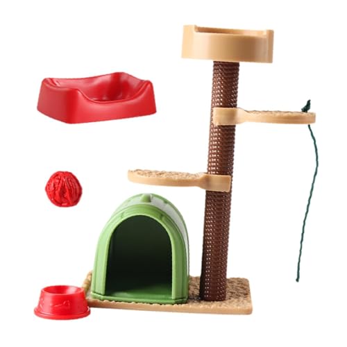 TTETTZ Mini Katze Klettergerüst Spielset Kognitives Spielzeug für Puppenhaus Märchengarten von TTETTZ