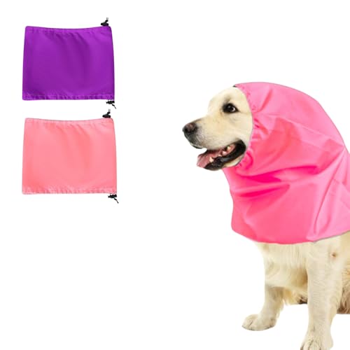 2 x Haustier-Duschhauben aus Kunststoff mit verstellbarem Riemen zum Baden von Hunden, Ohrenschutz für Welpen, Kätzchen, kleine Haustiere, Bad, Dusche, Regen, Wasser von TTMIMIK