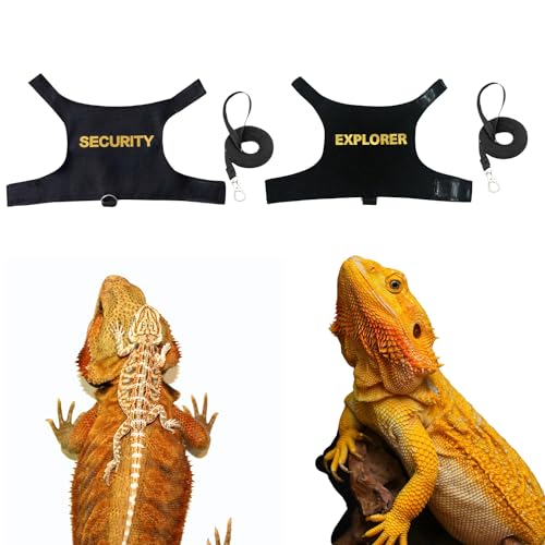 Eidechsen-Kleidung mit Leine, Set für Bartagamen, Geckos, Reptilien, Bekleidung, Eidechsen, Reptiliengeschirr, handgefertigt, für Bartagamen, Eidechsen, Geckos (Security + Explorer) von TTMIMIK
