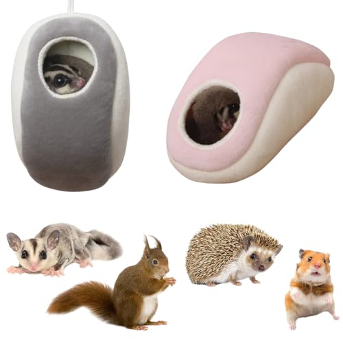 Hamsterbett, Versteck für Hamsterhaus, niedlicher Lebensraum, warm und gemütlich, Käfig-Hängematten-Set für kleine Haustiere, Käfig-Hängematte, kleines Haustier, waschbar (Grau, M) von TTMIMIK