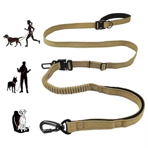 TUAHOO Freihändige Hundeleine mit verstellbarem Hüftgurt für mittelgroße und große Hunde, Haustierleine zum Laufen, Walken, Joggen, Wandern, multifunktional, stoßdämpfende Bungee-Leine mit TUAHOO Freihändige Hundeleine mit verstellbarem Hüftgurt für mittelgroße und große Hunde, Haustierleine zum Laufen, Walken, Joggen, Wandern, multifunktional, stoßdämpfende Bungee-Leine mit von TUAHOO