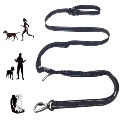 TUAHOO Freihändige Hundeleine mit verstellbarem Hüftgurt für mittelgroße und große Hunde, Haustierleine zum Laufen, Walken, Joggen, Wandern, multifunktionale stoßdämpfende Bungee-Leine mit TUAHOO Freihändige Hundeleine mit verstellbarem Hüftgurt für mittelgroße und große Hunde, Haustierleine zum Laufen, Walken, Joggen, Wandern, multifunktionale stoßdämpfende Bungee-Leine mit von TUAHOO