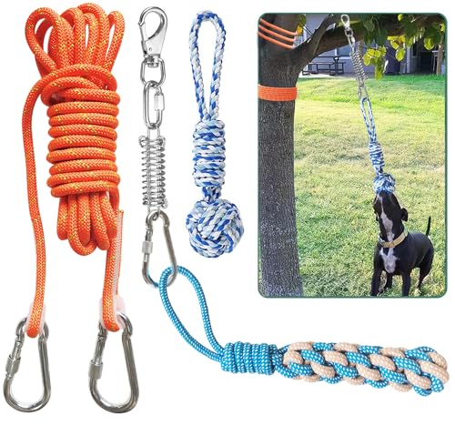 TUAHOO Bungee Hundespielzeug Seil für Aggressive Kauer große Hunde,Spring Pole Tauziehen Spielzeug Seil für Hund,100% unzerstörbar Hundespielzeug Tug of War von TUAHOO