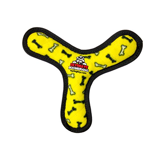 Tuffy's Hundespielzeug Ultimate Boomerang, Knochenmotiv, gelb von TUFFY