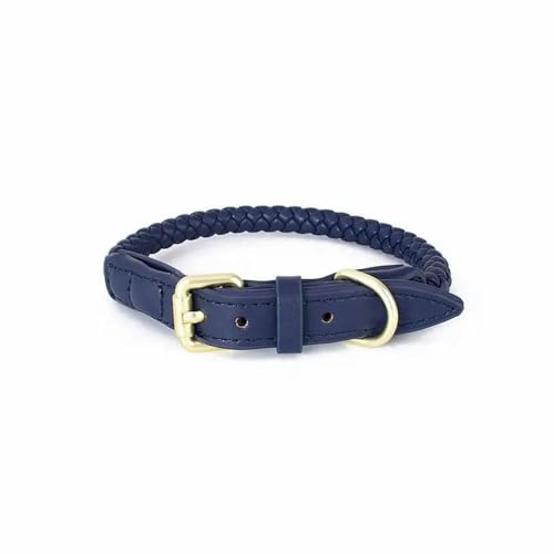 TUITA Set aus Leder-Hundehalsband und Leine, verstellbares PU-Hundehalsband, weiche und langlebige geflochtene Leine für Hunde von TUITA